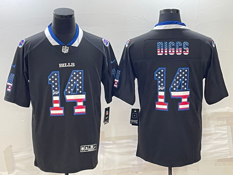 Men's Black Buffalo Bills #14 Stefon Diggs 2018 USA Flag Fashion Limited Stitched Jersey
